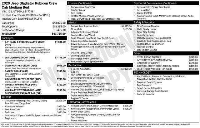 2020 Jeep Gladiator Rubicon 4x4