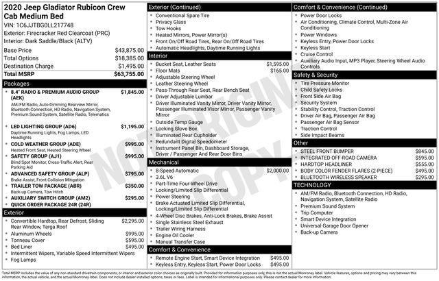 2020 Jeep Gladiator Rubicon 4x4