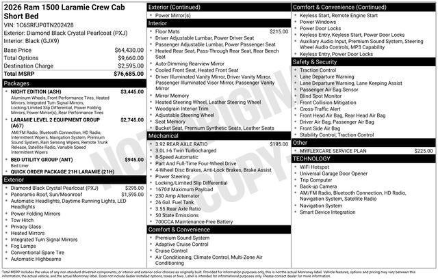 2026 RAM 1500 Laramie 4x4 Crew Cab 5'7" Box