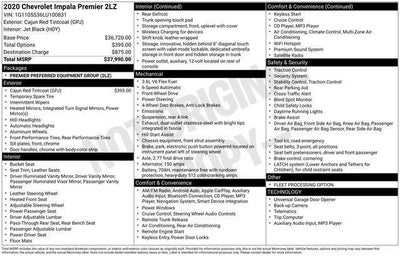 2020 Chevrolet Impala 4dr Sdn Premier w/2LZ