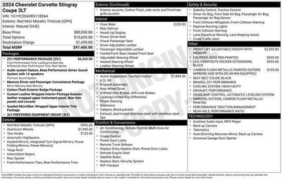 2024 Chevrolet Corvette Stingray Stingray Coupe 3LT
