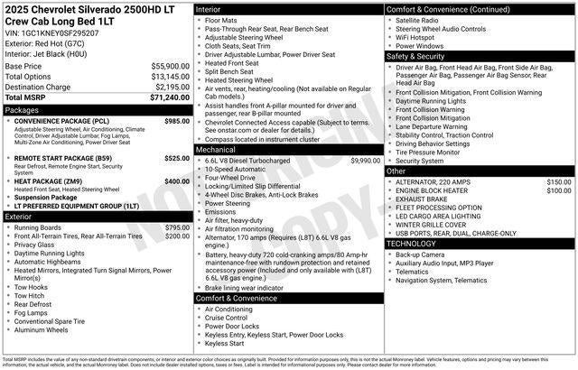 2025 Chevrolet Silverado 2500 HD Crew Cab Long Box 4-Wheel Drive LT