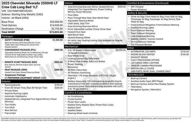 2025 Chevrolet Silverado 2500 HD Crew Cab Long Box 4-Wheel Drive LT