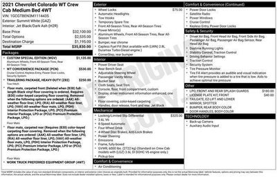 2021 Chevrolet Colorado Crew Cab Short Box 4-Wheel Drive WT