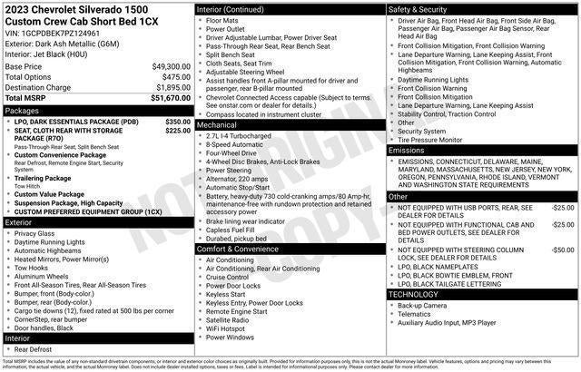 2023 Chevrolet Silverado 1500 Crew Cab Short Box 4-Wheel Drive Custom