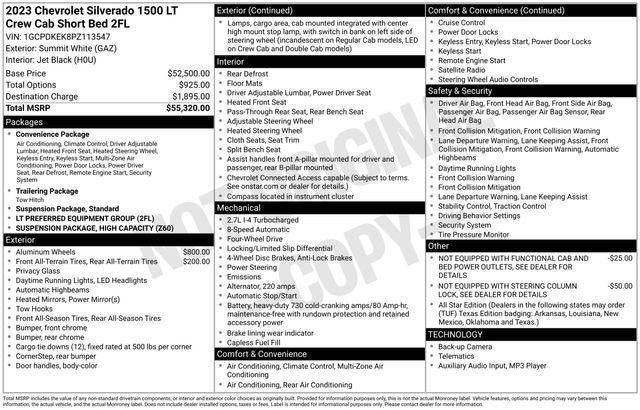 2023 Chevrolet Silverado 1500 Crew Cab Short Box 4-Wheel Drive LT 2FL