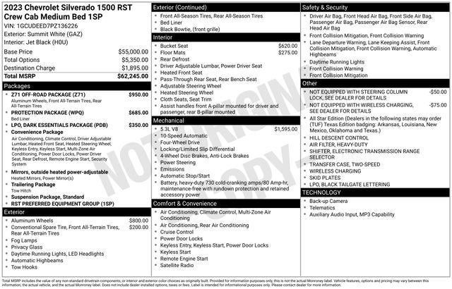 2023 Chevrolet Silverado 1500 Crew Cab Standard Box 4-Wheel Drive RST