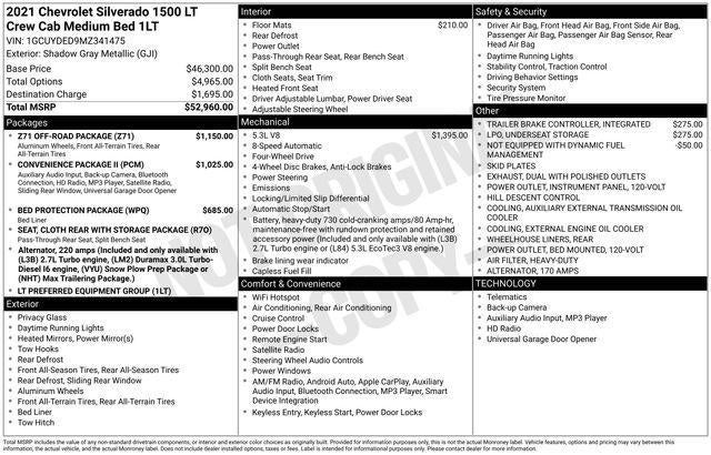 2021 Chevrolet Silverado 1500 Crew Cab Standard Box 4-Wheel Drive LT