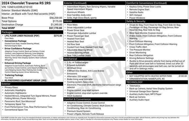 2024 Chevrolet Traverse RS w/2RS