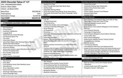 2025 Chevrolet Tahoe 4WD LT