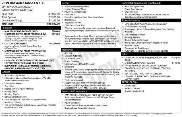 2019 Chevrolet Tahoe 4WD LS