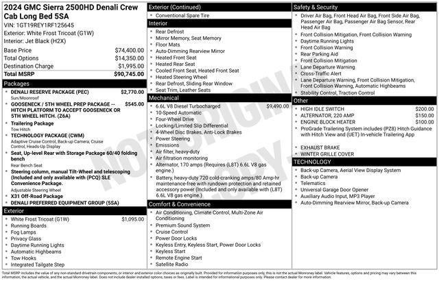 2024 GMC Sierra 2500 HD Crew Cab Long Box 4-Wheel Drive Denali