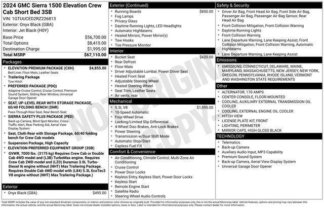 2024 GMC Sierra 1500 Crew Cab Short Box 4-Wheel Drive Elevation 3SB