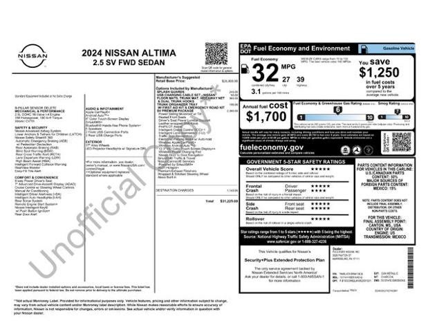 2024 Nissan Altima 2.5 SV Sedan