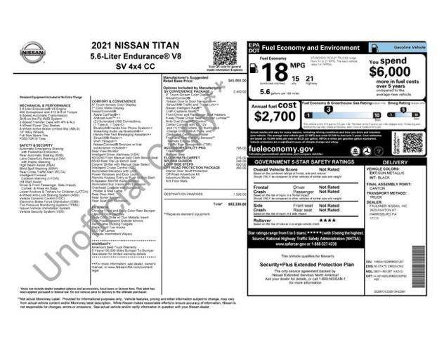 2021 Nissan TITAN 4x4 Crew Cab SV