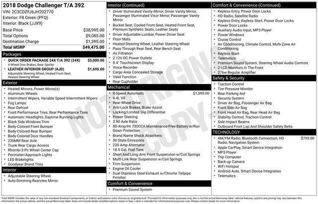 2018 Dodge Challenger T/A 392 RWD