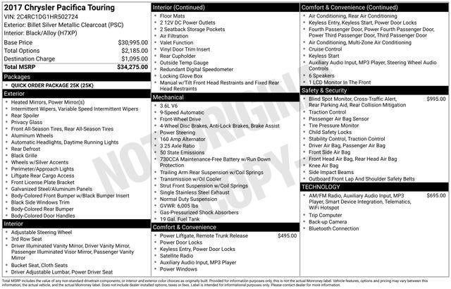 2017 Chrysler Pacifica Touring FWD