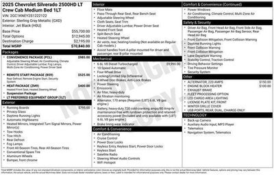 2025 Chevrolet Silverado 2500 HD Crew Cab Standard Box 4-Wheel Drive LT