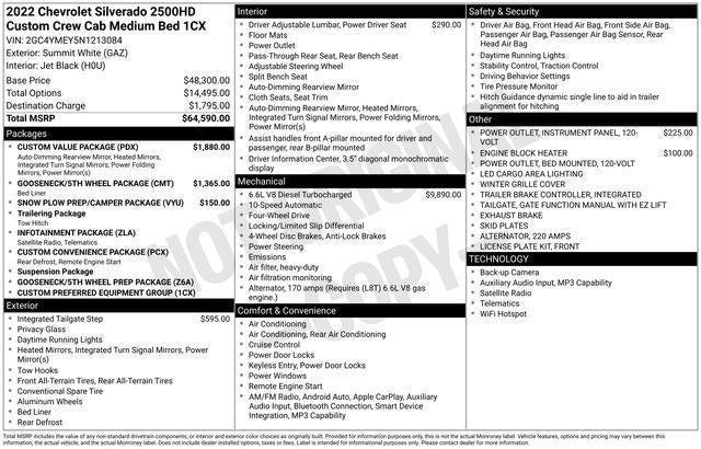 2022 Chevrolet Silverado 2500 HD Crew Cab Standard Box 4-Wheel Drive Custom