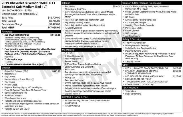 2019 Chevrolet Silverado LD Double Cab Standard Box 4-Wheel Drive LT