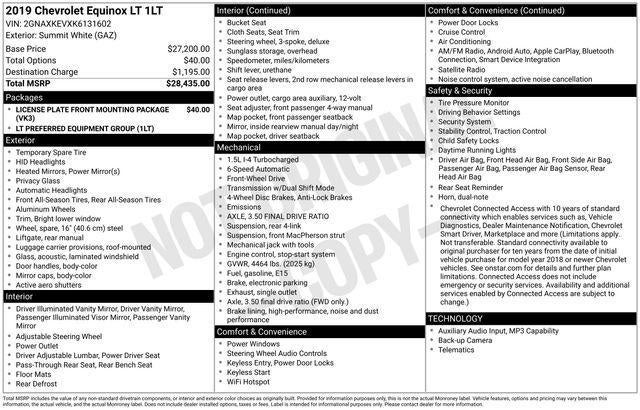 2019 Chevrolet Equinox FWD LT