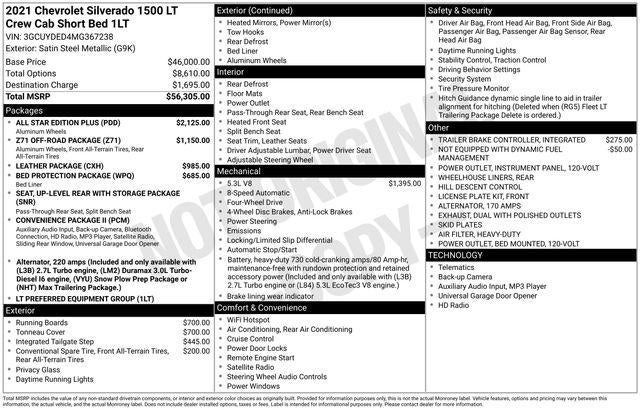 2021 Chevrolet Silverado 1500 Crew Cab Short Box 4-Wheel Drive LT