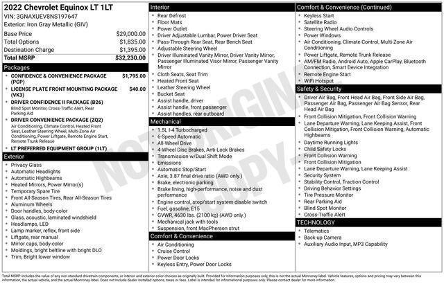 2022 Chevrolet Equinox AWD 4dr LT w/1LT