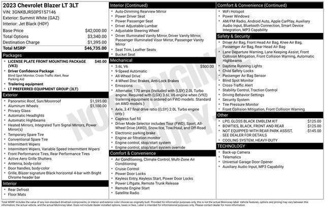 2023 Chevrolet Blazer AWD 4dr LT w/3LT