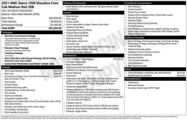 2021 GMC Sierra 1500 Crew Cab Standard Box 4-Wheel Drive Elevation