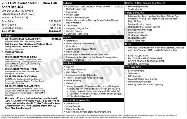 2021 GMC Sierra 1500 Crew Cab Short Box 4-Wheel Drive SLT