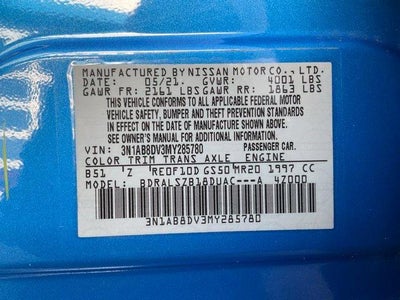 2021 Nissan Sentra SR CVT