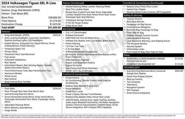 2024 Volkswagen Tiguan 2.0T SEL R-Line 4MOTION