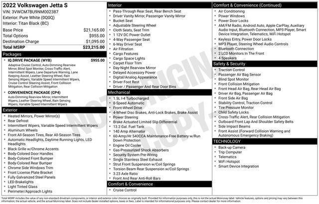 2022 Volkswagen Jetta S Auto
