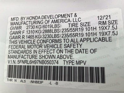 2022 Honda Odyssey Elite Auto