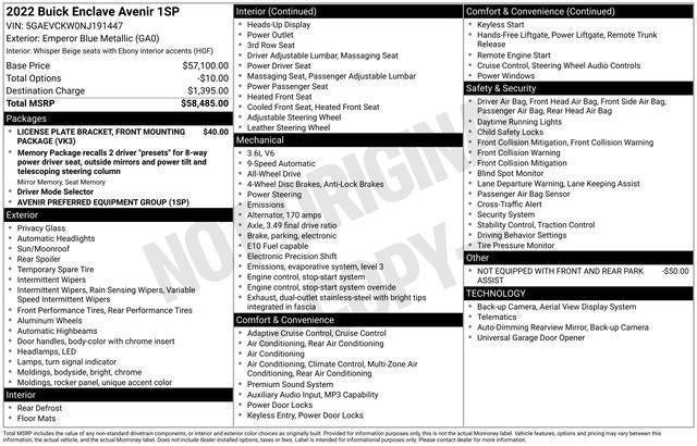 2022 Buick Enclave Avenir AWD