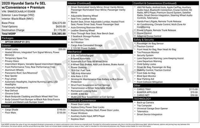 2020 Hyundai Santa Fe SEL 2.0T Auto AWD