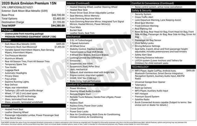 2020 Buick Envision AWD 4dr Premium